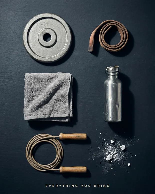 Sample ad creative: cast-iron weight plate, train hard